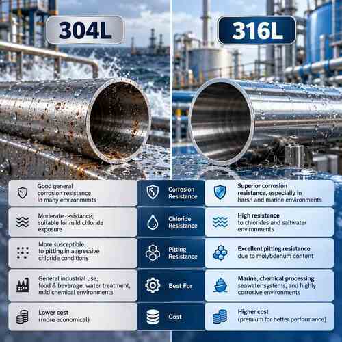 latest company news about 304L vs 316L Stainless Steel Tube: Which Grade Performs Better in Corrosive Environments
